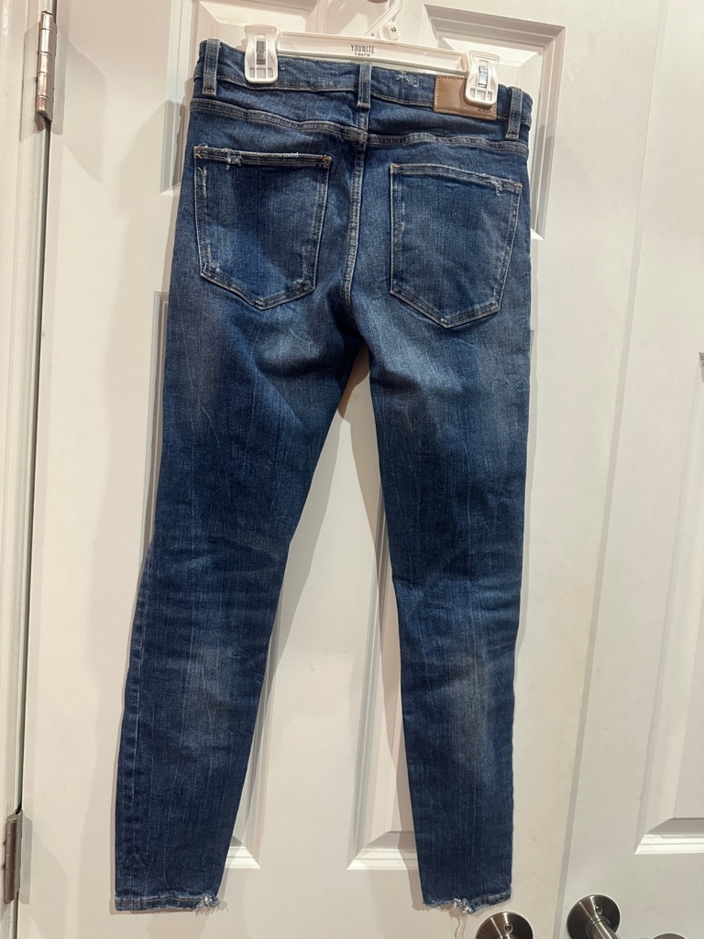 Zara Dark Blue Distressed Skinny Jeans size 4 - Picture 7 of 8